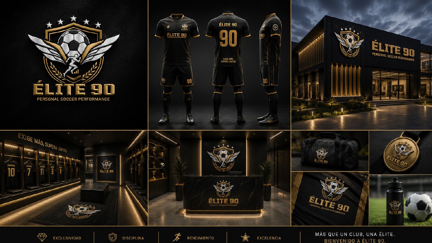 Aplicaciones visuales de la marca Elite 90